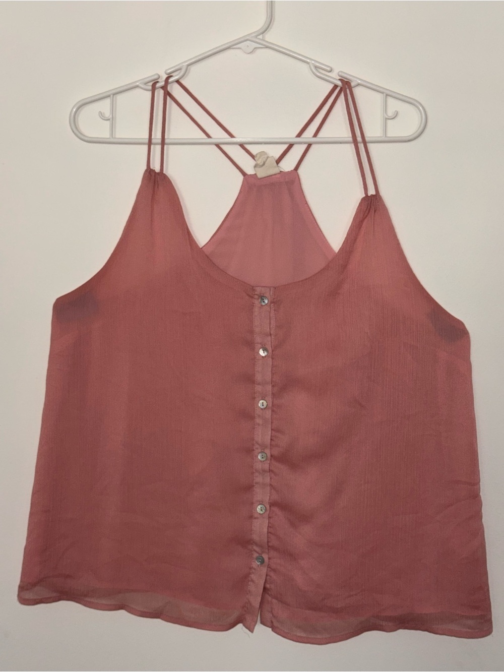 IJOAH Dusty Rose Double-Strap Button Cami